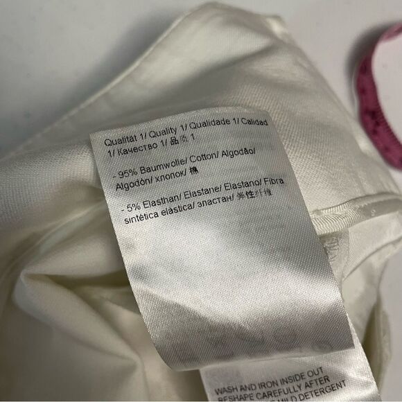 ESCADA WHITE MIDRISE SLIM ANKLE TROUSER PANTS,‎ zipped hems size 36 / small - Picture 7 of 13